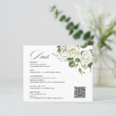 Cremig Floral Eucalyptus QR-Code Details Hochzeit (Stehend Vorderseite)
