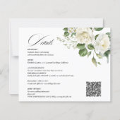 Cremig Floral Eucalyptus QR-Code Details Hochzeit (Vorderseite)