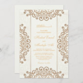 cremige Nikah muslim Hochzeitseinladung Einladung (Vorne/Hinten)