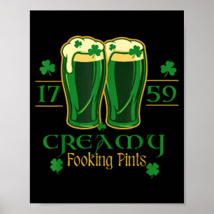 Cremige verflixt Pints St. Patricks Day lustig iri Poster