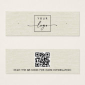 Cremwäsche-Aussehen Logo QR Ohrring-Display-Karte (Vorne & Hinten)