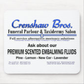 Crenshaw Bros Scented Embalming Fluid Promo Mousepad (Vorne)