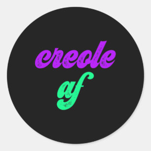 Creole Af Mardi Gras Louisiana Pride Gift T-Shirt Runder Aufkleber