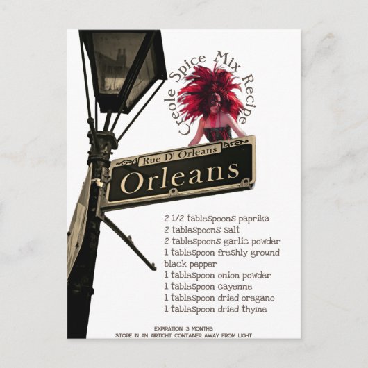 Creole Gewürz Mix Rezept | Postkarte (Vorderseite)
