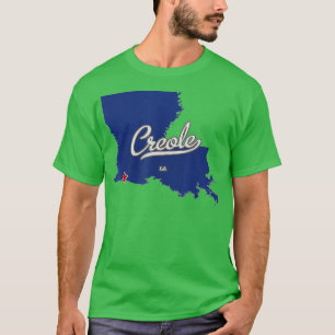 Creole Louisiana LA Karte T-Shirt