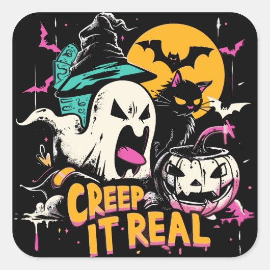 Crep It Real | ExDesigner | Halloween Quadratischer Aufkleber (Vorderseite)
