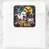 Crep It Real | ExDesigner | Halloween Quadratischer Aufkleber (Tasche)