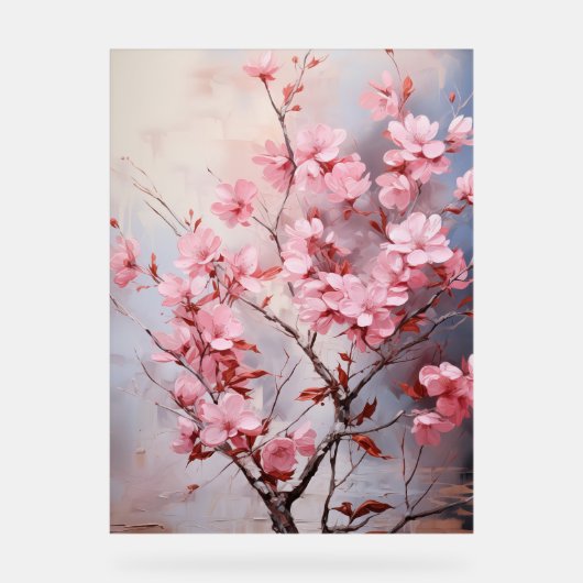 Crepe Myrtle - Impasto Floral Acrylschild (Vorderseite)