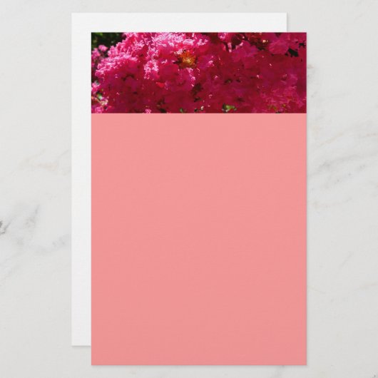 Crepe Myrtle Tree Magenta Floral Briefpapier (Vorne/Hinten)