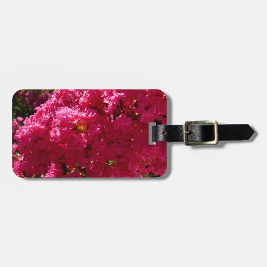 Crepe Myrtle Tree Magenta Floral Gepäckanhänger (Vorderseite horizontal)