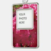 Crepe Myrtle Tree Magenta Floral Rahmen-Ornament Silber (Links)