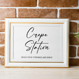Crepe-Station Hochzeitszeichen Poster