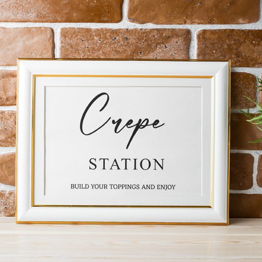 Crepe Station Wedding Sign Poster