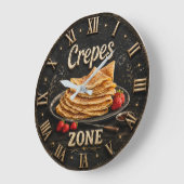 Crepes Rustic Breakfast & Brunch Gift Große Wanduhr (Winkel)