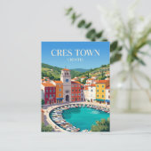 Cres Stadt Kroatien Postkarte (Stehend Vorderseite)