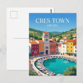 Cres Stadt Kroatien Postkarte (Vorne/Hinten)