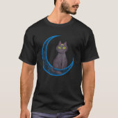 Crescent Aesthetic Cat Gothic Mystic Kitty Fan S T-Shirt (Vorderseite)