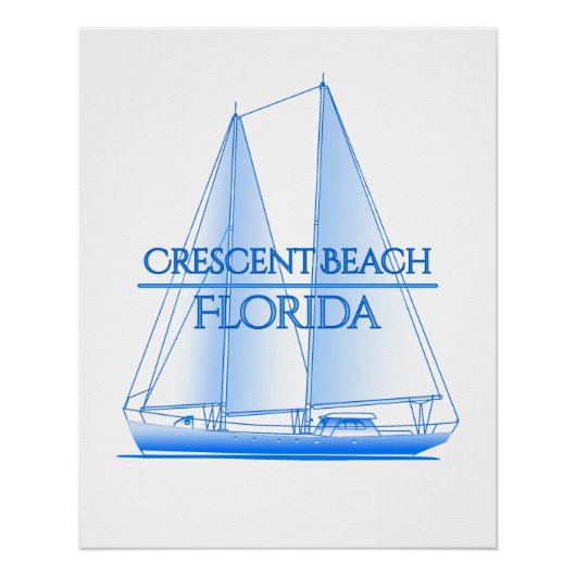 Crescent Beach Coastal Nautical Sailing Poster (Vorderseite)