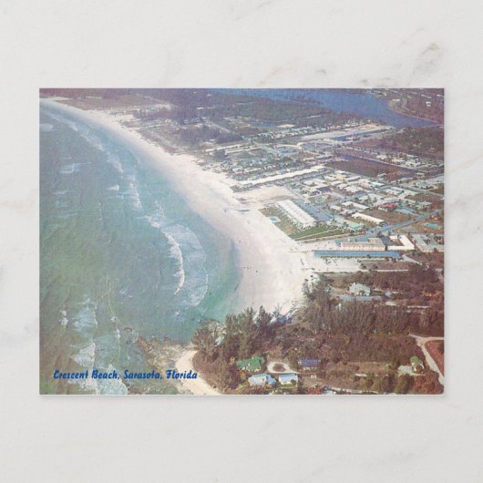 Crescent Beach, Sarasota Florida Vintage Luft Postkarte (Vorderseite)