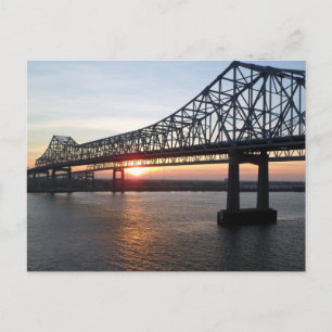 Crescent City Connection on Sunset New Orleans Postkarte