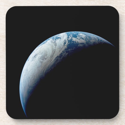 Crescent Earth wurde von der Apollo 4 Mission über Getränkeuntersetzer (Vorderseite)