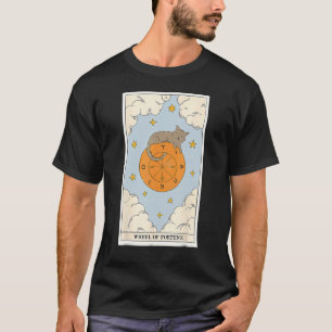 Crescent Fortune Wheel Katze Tarotkarte Hexen Goth T-Shirt