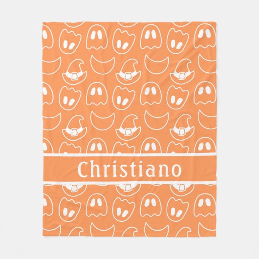 Crescent Ghost Orange Fleece Blanket (Vorderseite)