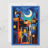 Crescent Glow | Ramadan Geometric Mosques Einladung (Vorderseite)