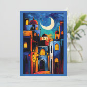 Crescent Glow | Ramadan Geometric Mosques Einladung (Stehend Vorderseite)