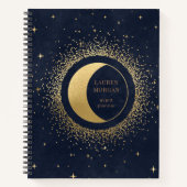 Crescent Gold Mond Monogramm Notizbuch (Vorderseite)