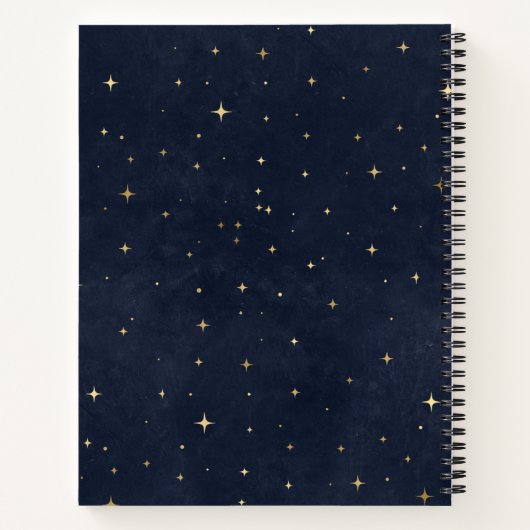 Crescent Gold Moon Monogram Notebook Notizblock (Rückseite)