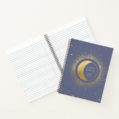 Crescent Gold Moon Personalisiert Monogram Noteboo Notizblock (Innenseite)