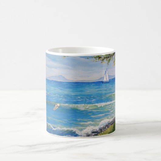 Crescent Head Beach Seascape Malerei Kaffeetasse (Mittel)