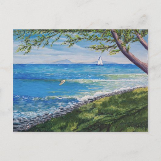 Crescent Head Beach Seascape Malerei Postkarte (Vorderseite)