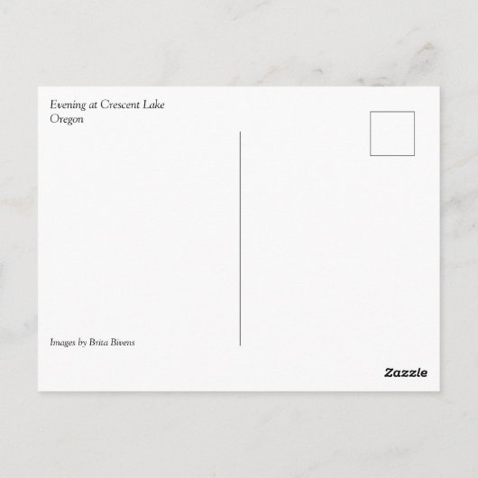 Crescent Lake, Oregon Postcard Postkarte (Rückseite)