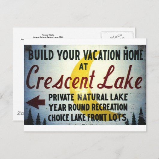 Crescent Lake, PA Postkarte (Vorne/Hinten)