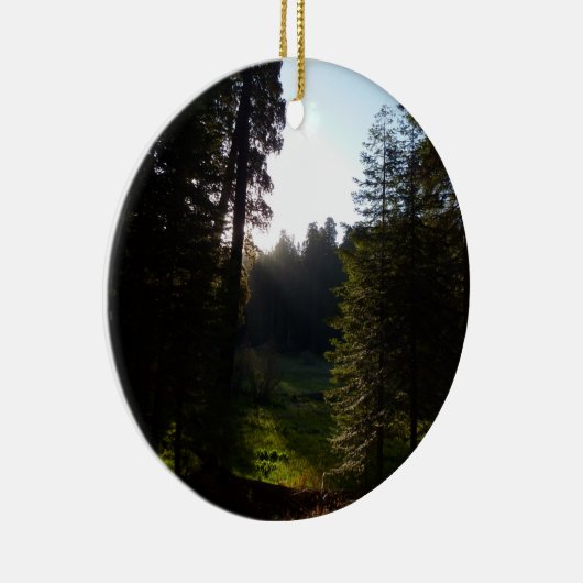 Crescent Meadow Morning on Sequoia Nationalpark Keramik Ornament (Rechts)