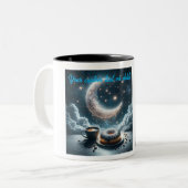 Crescent Mond und funkelnde Sterne Tasse (Vorderseite Links)