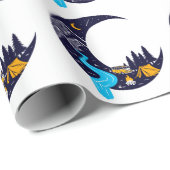 Crescent Moon Adventure Camping Geschenkpapier (Rolleneckpunkt)