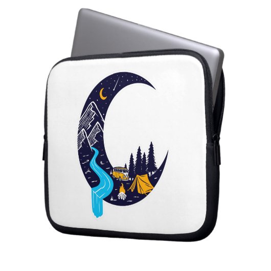 Crescent Moon Adventure Camping Laptopschutzhülle (Vorderseite Links)