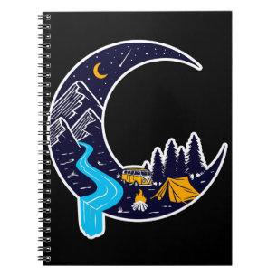 Crescent Moon Adventure Camping Notizblock