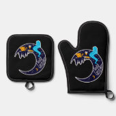 Crescent Moon Adventure Camping Ofenhandschuh & Topflappen-Set (Vorderseite)