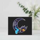 Crescent Moon Adventure Camping Postkarte (Stehend Vorderseite)
