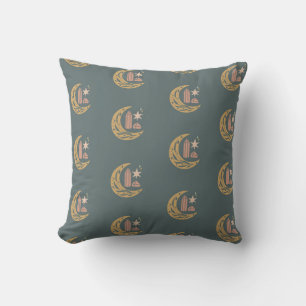 Crescent Moon and Crystal Pattern Kissen