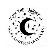 Crescent Moon and Stars "From the library" Name Permastempel (Design)