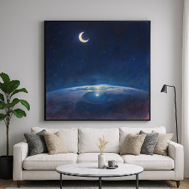 Crescent Moon aus dem All - Pastellfarben Poster