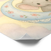 Crescent Moon Baby Animals Baby Girl Kinderzimmer Poster (Ecke)