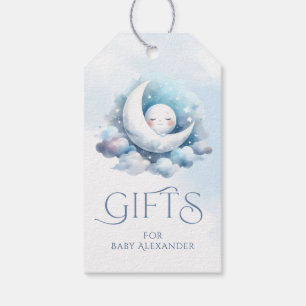 Crescent Moon Baby Face gibt Typografie Geschenkanhänger