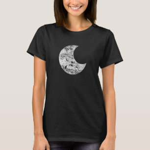 Crescent Moon Beängstigendes Vintages Aussehen T-Shirt