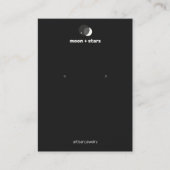 Crescent Moon Black Earring Display Holder Visitenkarte (Vorderseite)